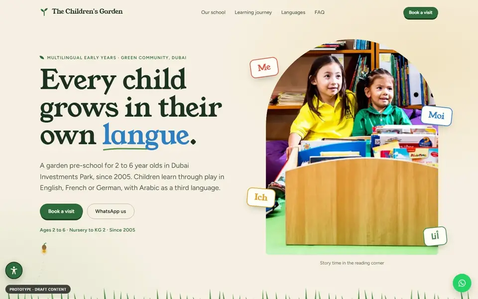 Children's Garden, home page