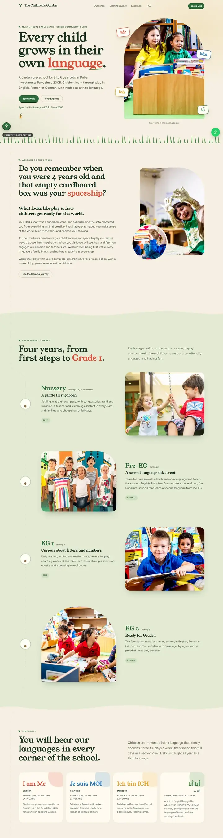 Children's Garden, home page