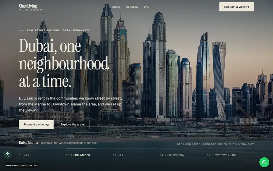 Class Living, home page