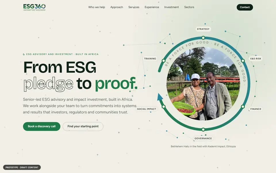 ESG360 Africa, home page