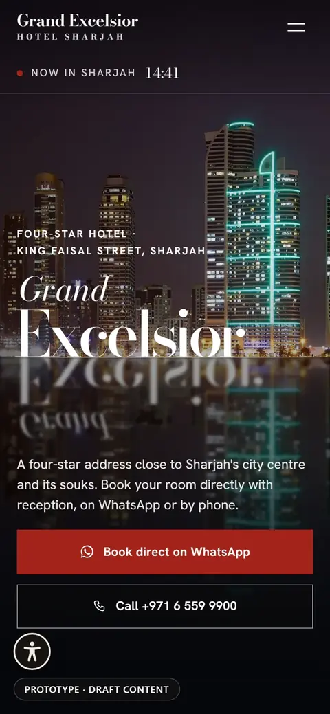 Grand Excelsior Sharjah, home page