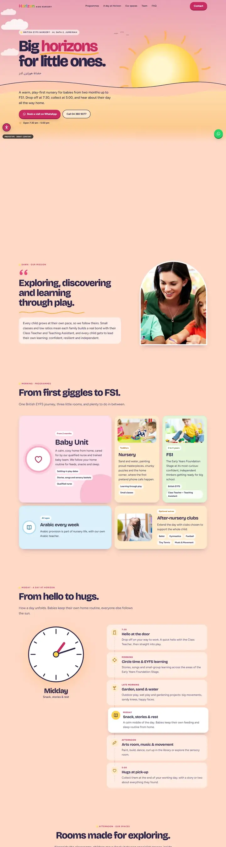 Horizon Kids Nursery, home page