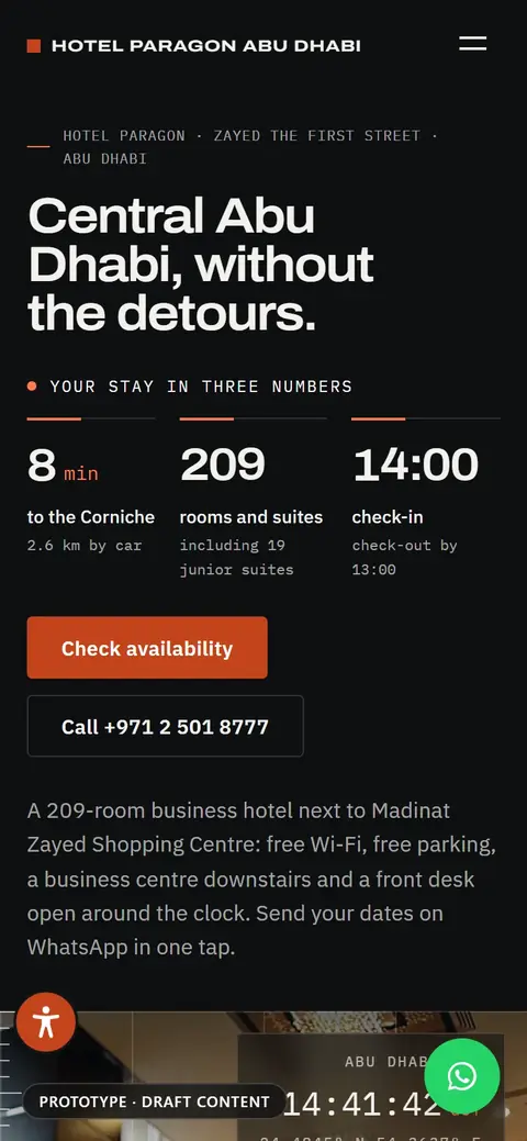 Hotel Paragon, home page