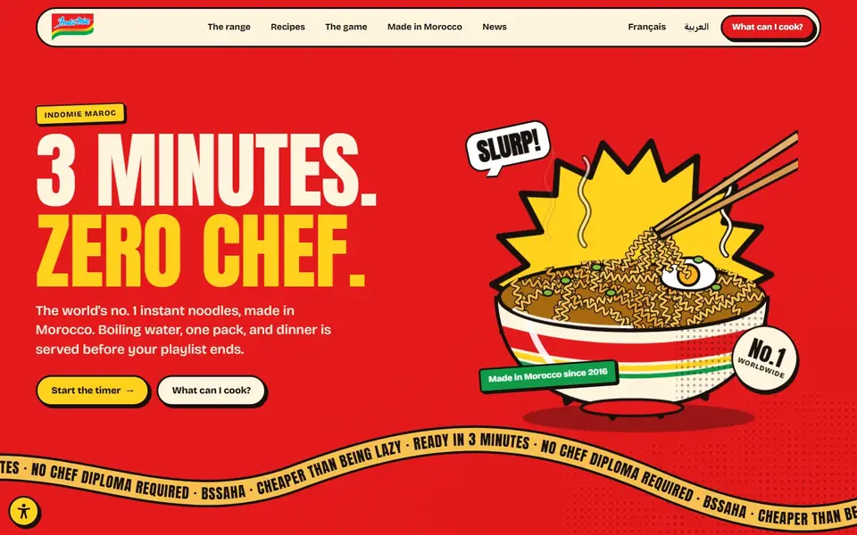 Indomie Maroc, home page