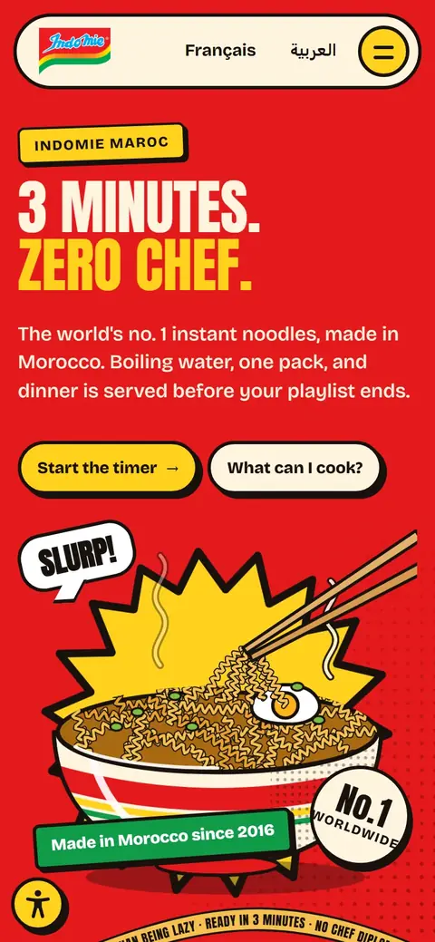 Indomie Maroc on a phone