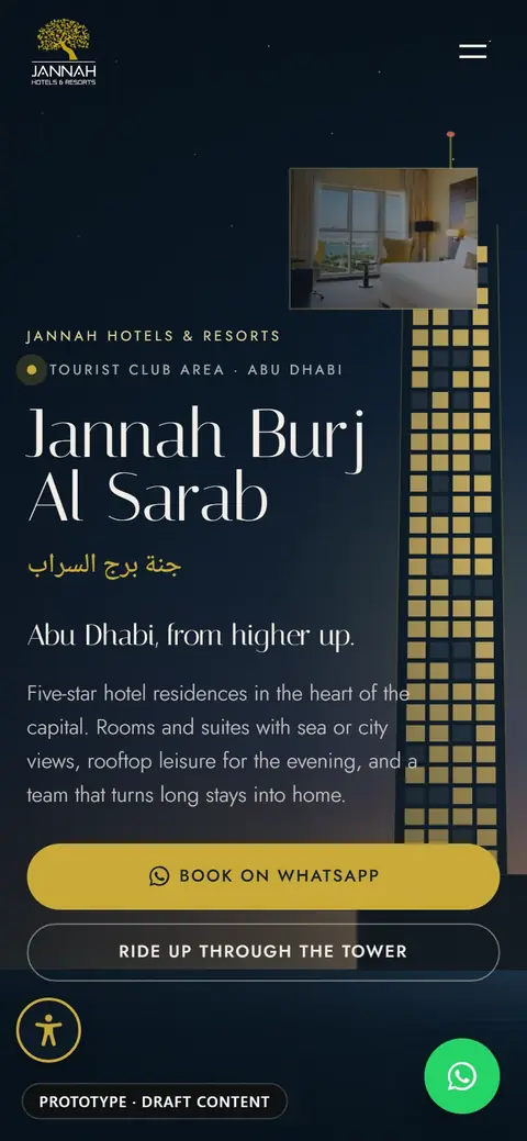 Jannah Burj Al Sarab, home page