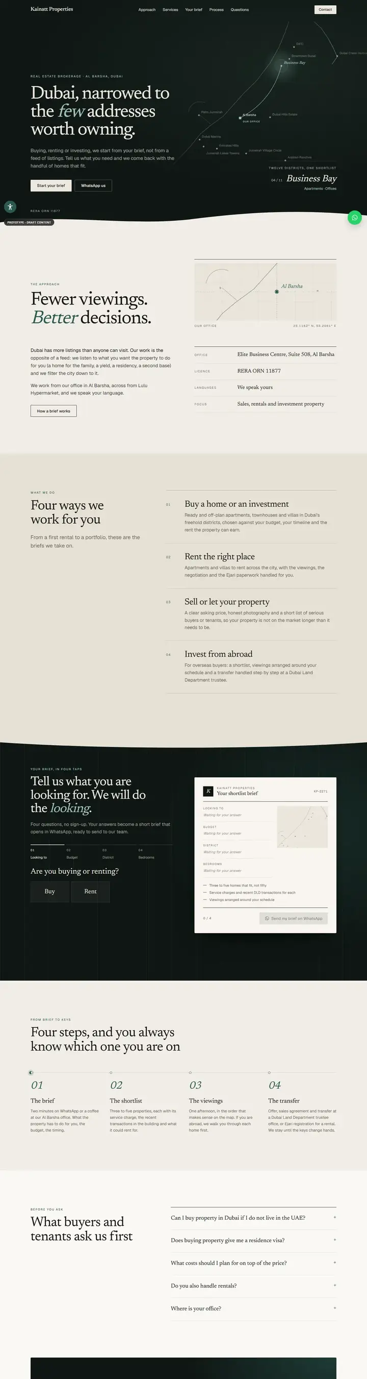 Kainatt Properties, home page