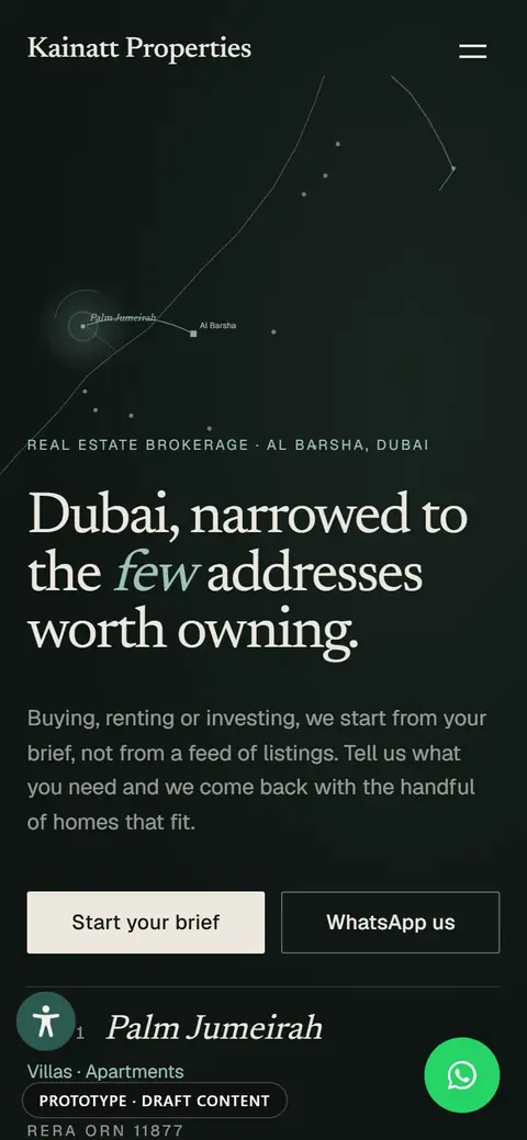 Kainatt Properties, home page