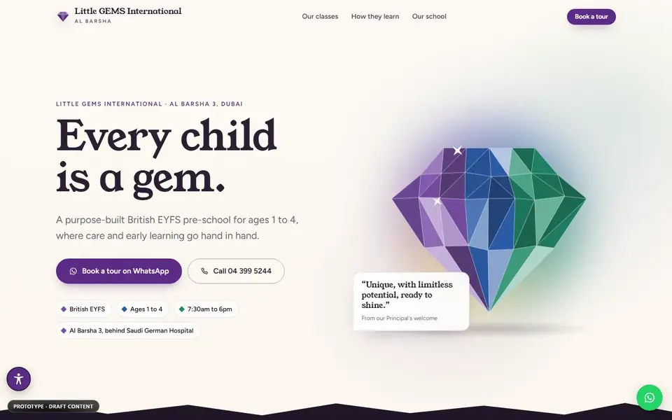 Little GEMS Al Barsha, home page